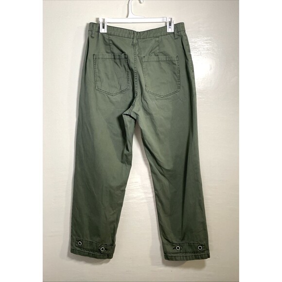 $128 PISTOLA Pants Tammy High Rise Ankle Button Hem Colonel Green Size 30 - Picture 3 of 12